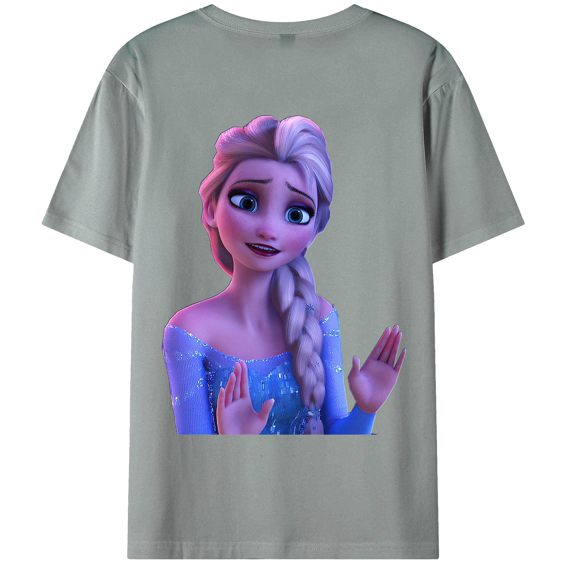 （画像用） アナと雪の女王 アンナ エルサ Frozen Anna Elsa 綿100％ メンズ半袖Tシャツ（バックプリント） 通気性
